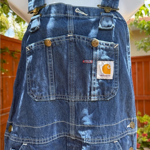 Carhartt Dark Blue Denim work Overalls - Picture 2 of 7